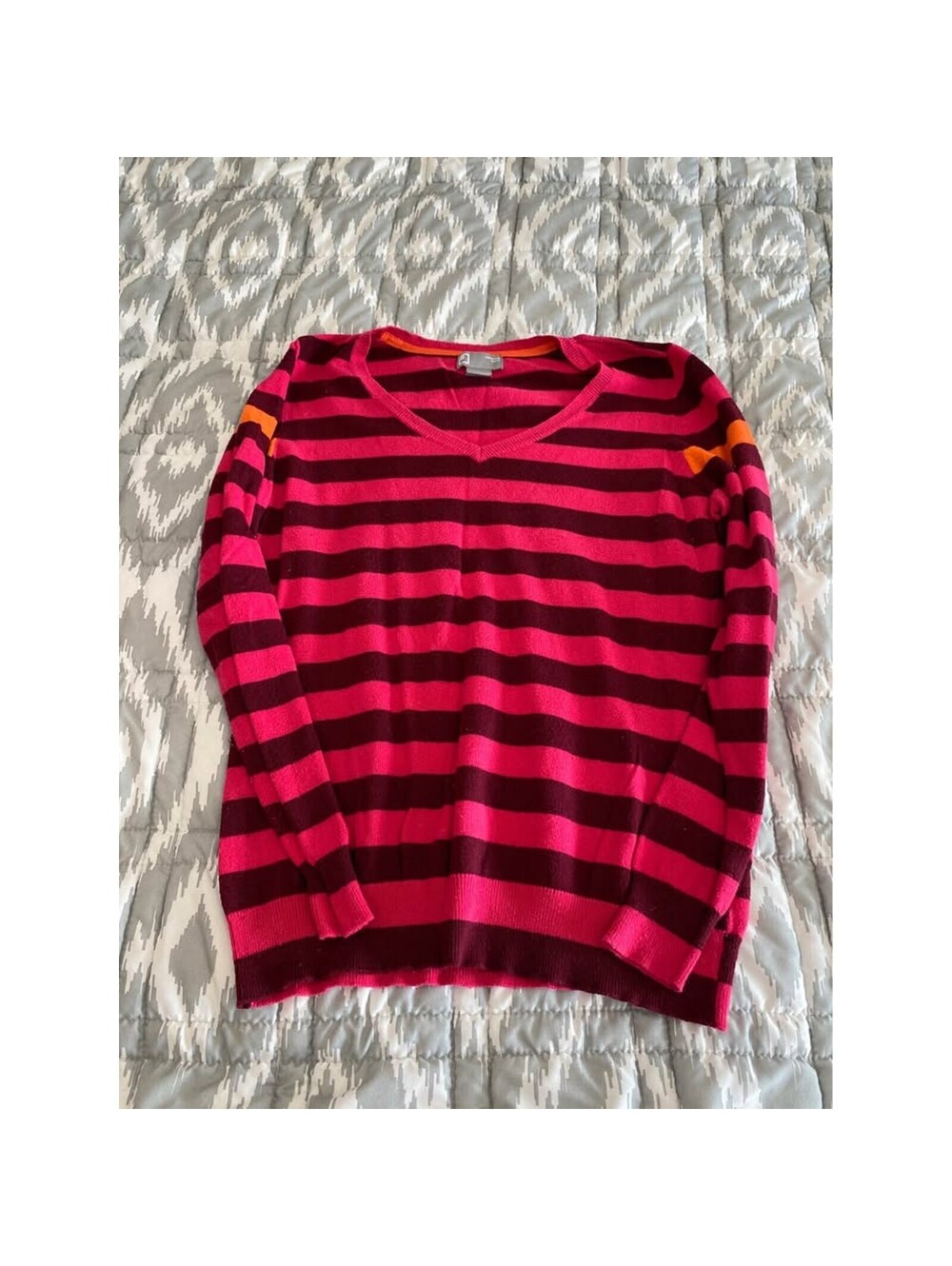 JCP Women’s Striped Cashmere Blend Sweater Size M